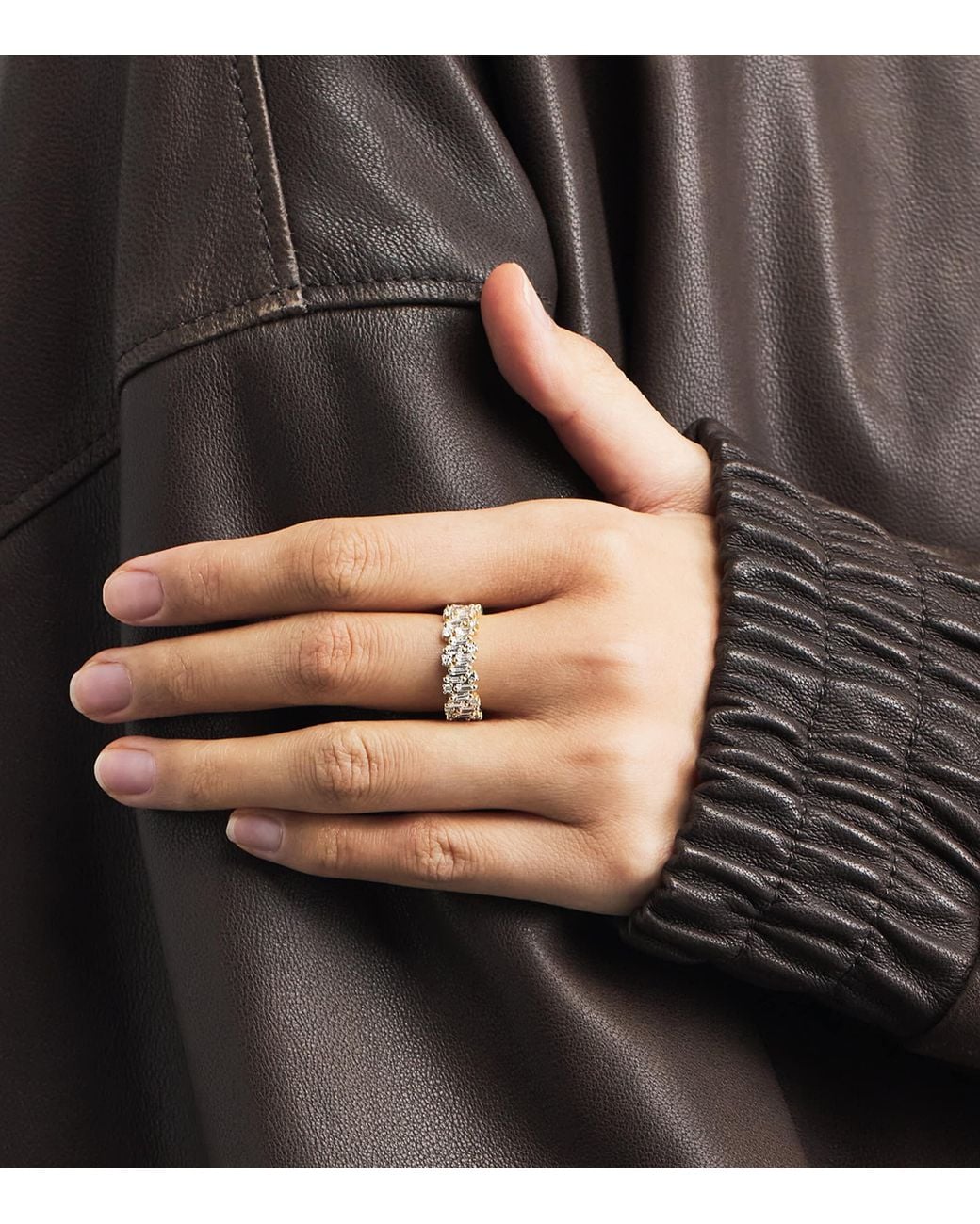 Suzanne Kalan Metallic And Diamond Shimmer Audrey Ring