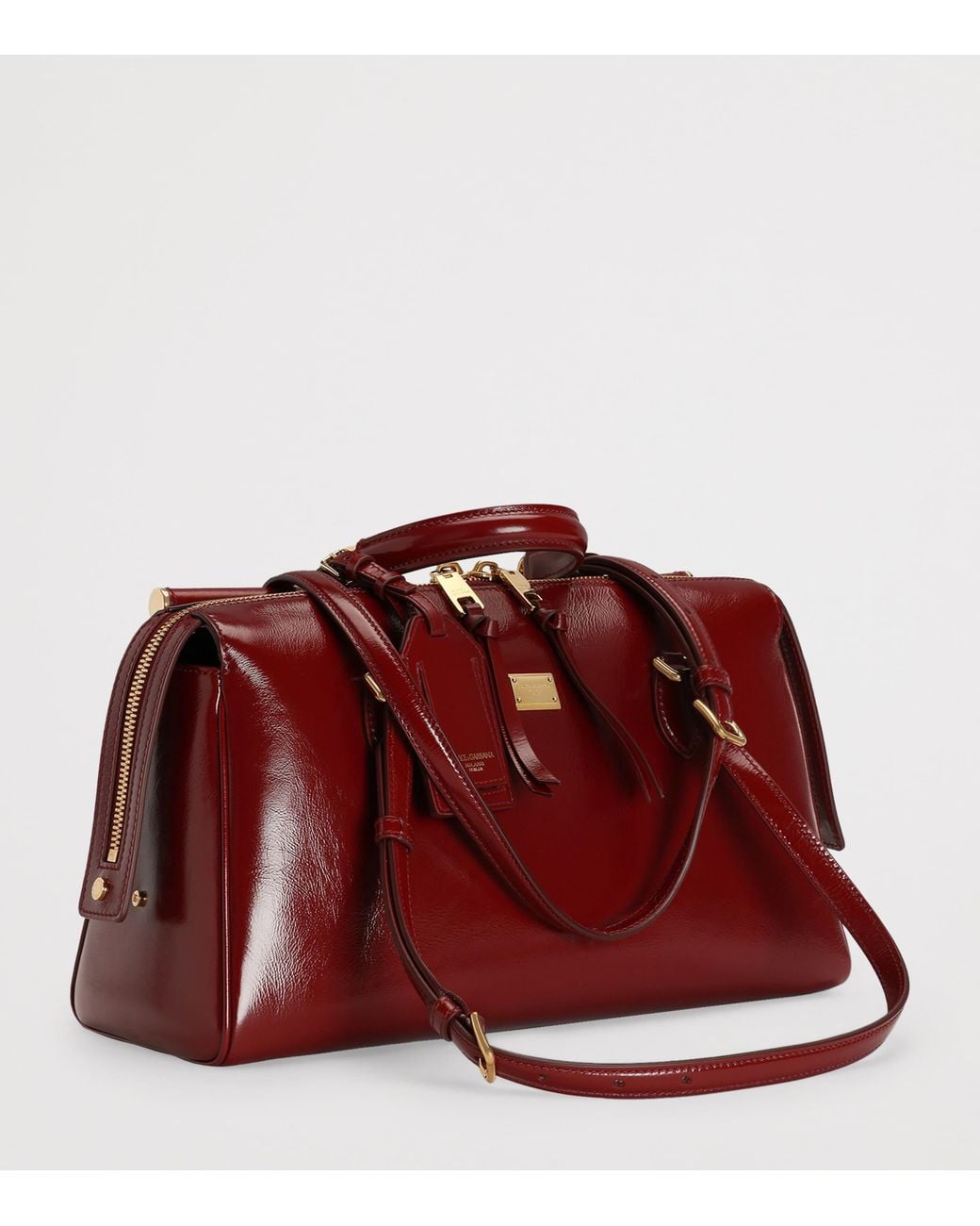 Dolce & Gabbana Red Medium Calfskin Vittoria Top-Handle Bag