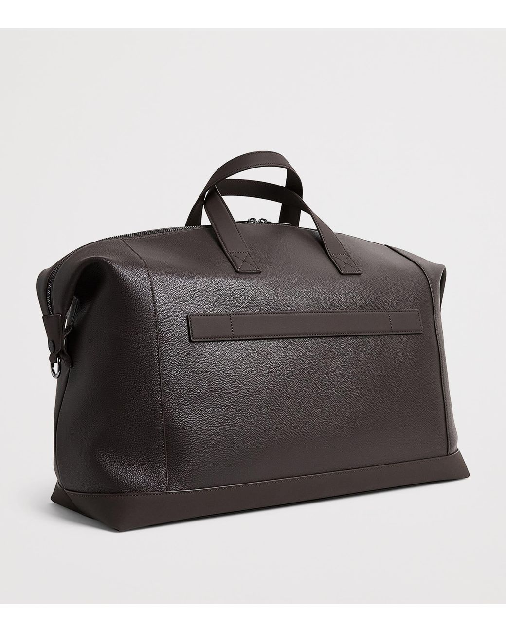 Paul & Shark Black Leather Logo Holdall for men