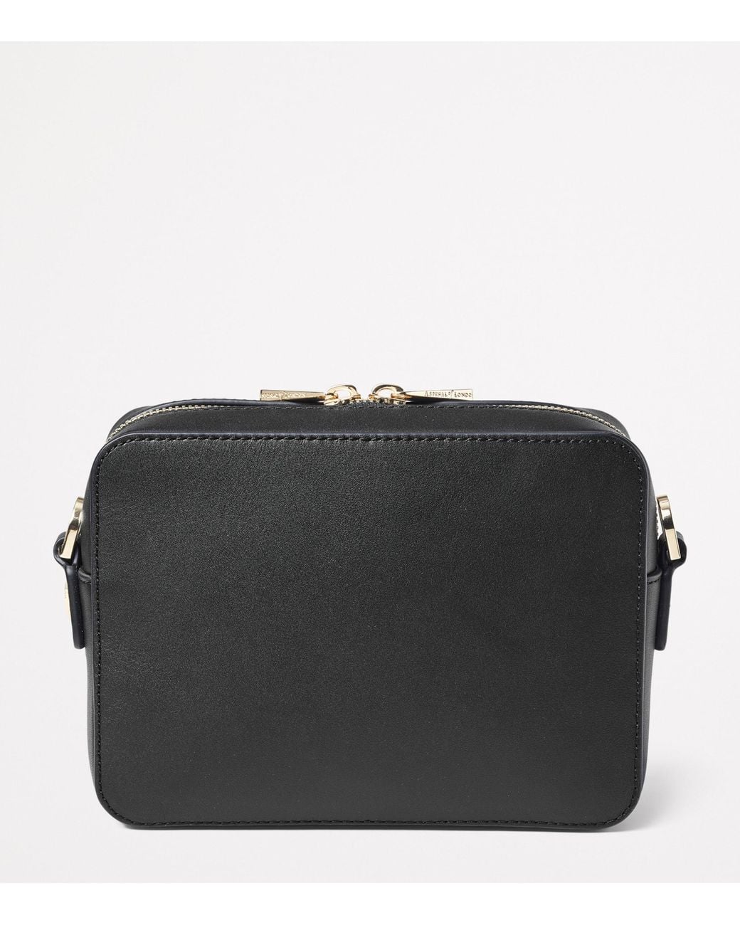 Aspinal Black Leather Slot Weave Camera Bag