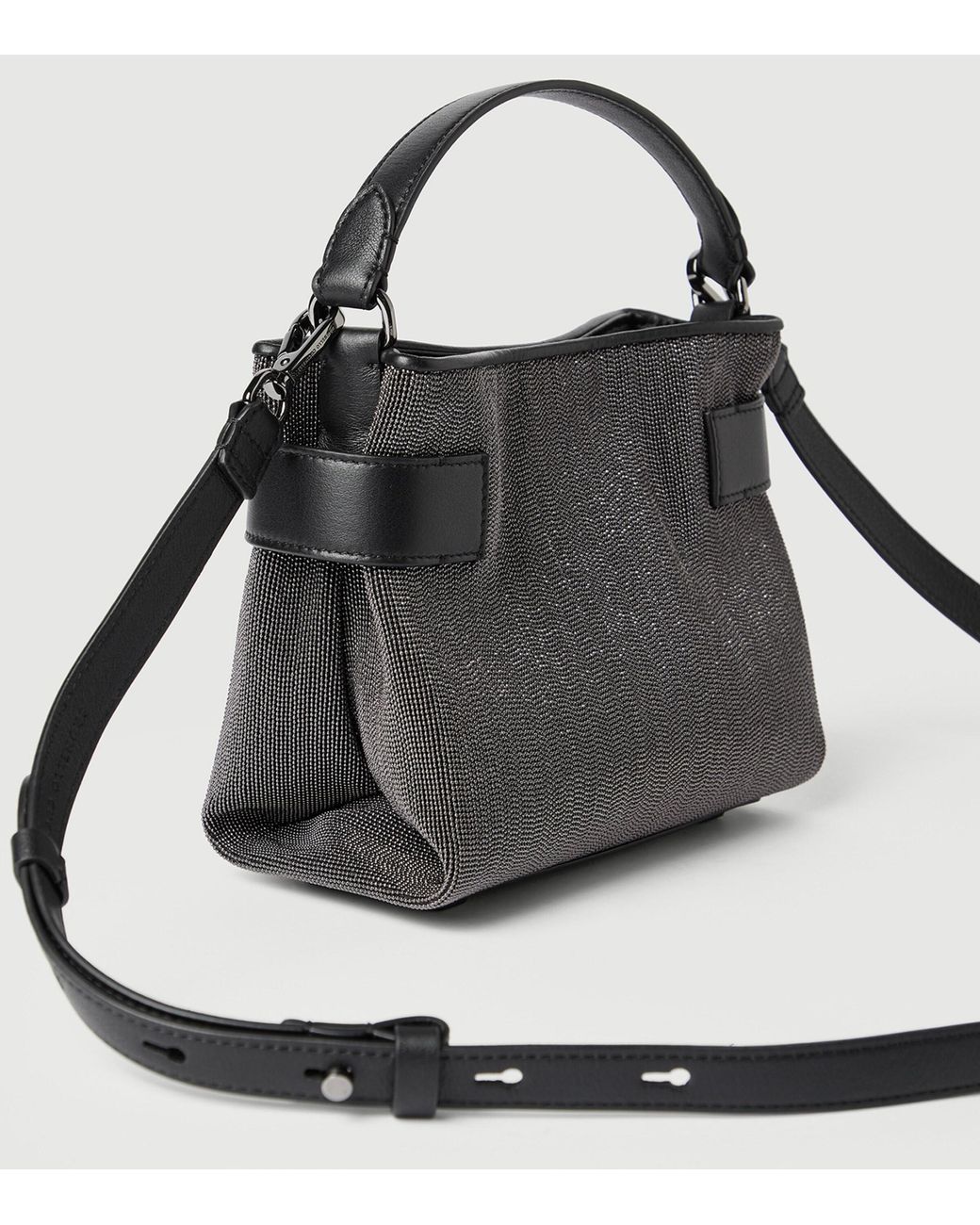 Brunello Cucinelli Black Small Monili Essence Top-Handle Bag