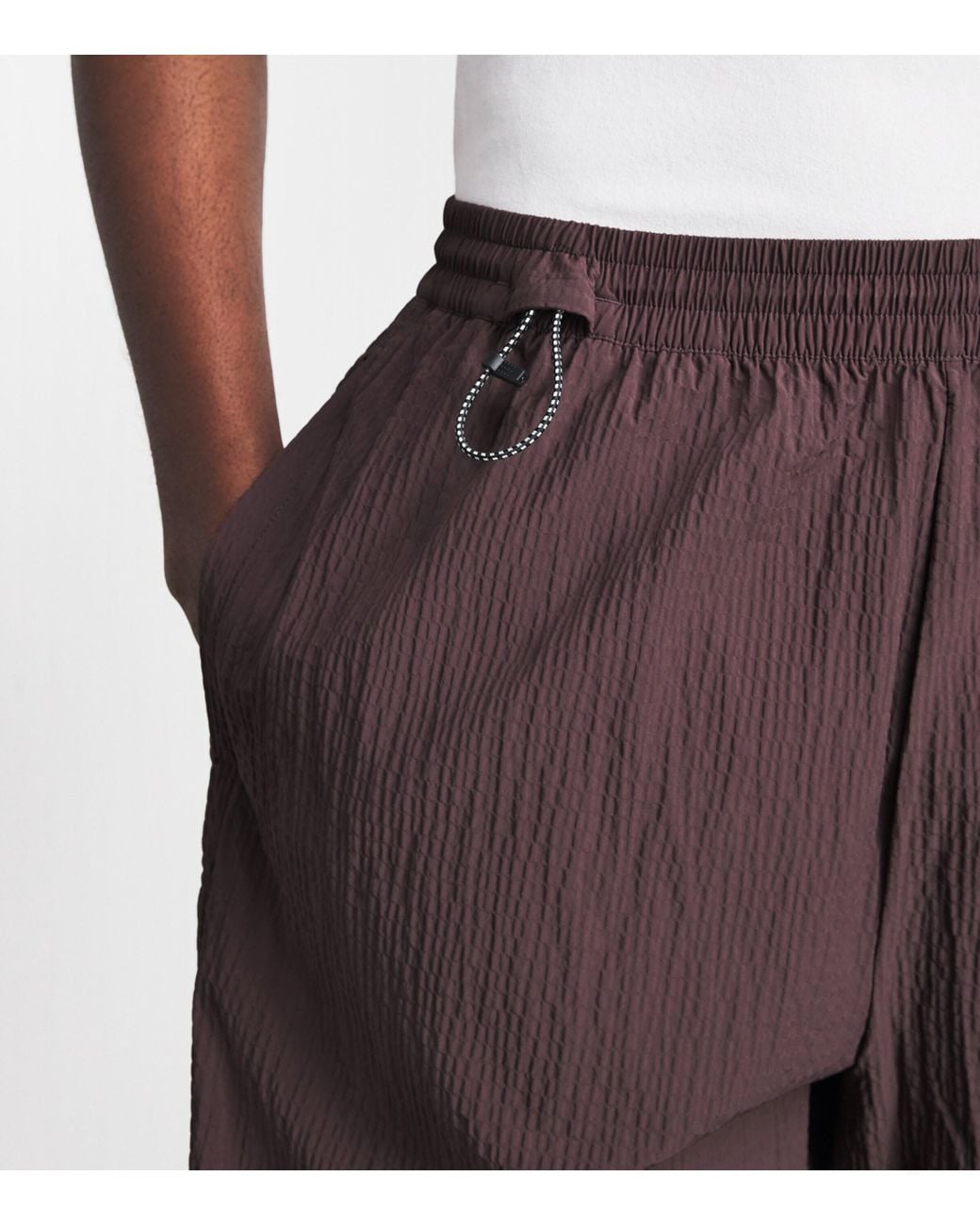 On Shoes Purple Seersucker Courtside Shorts for men