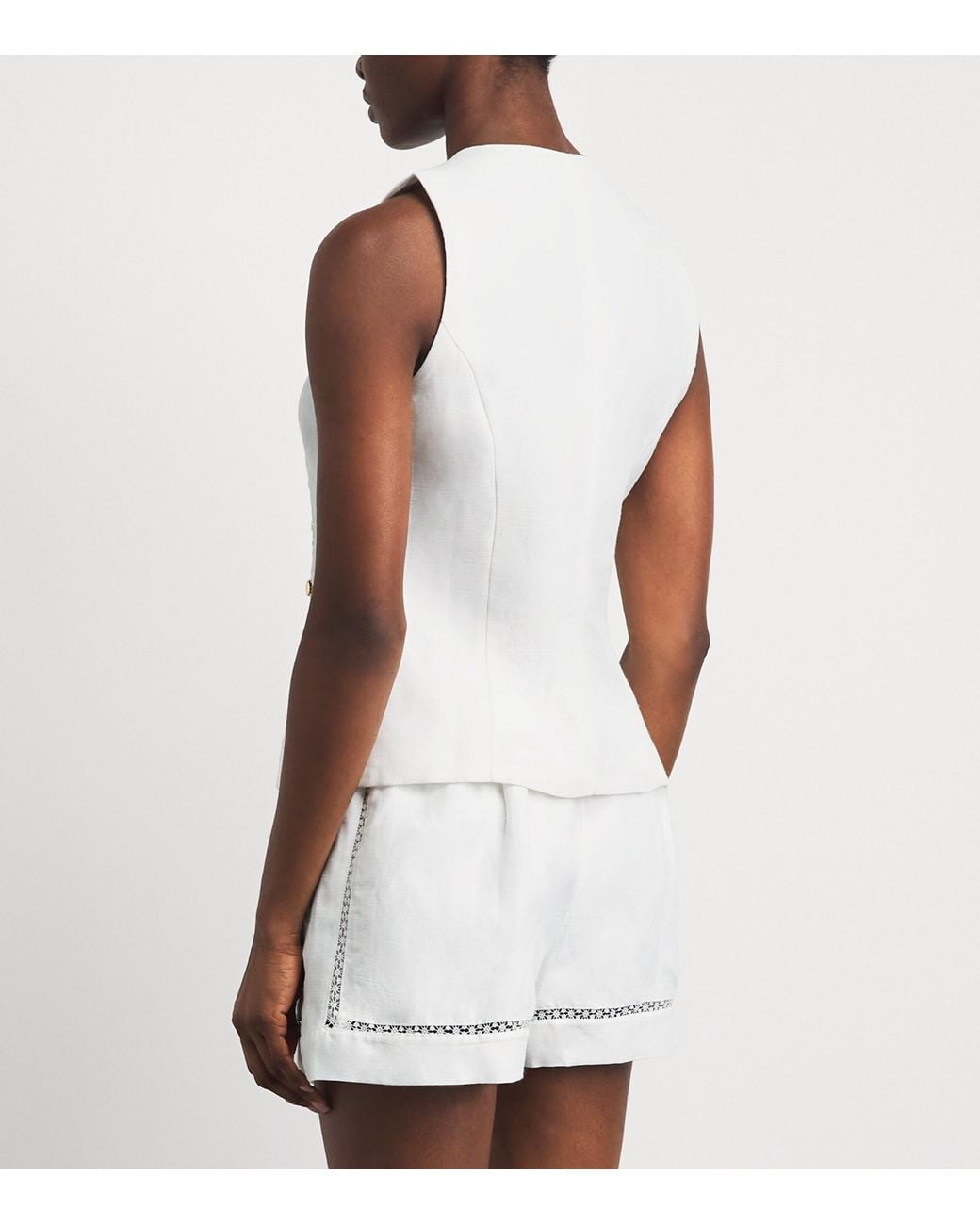 Maje White Embroidered Waistcoat