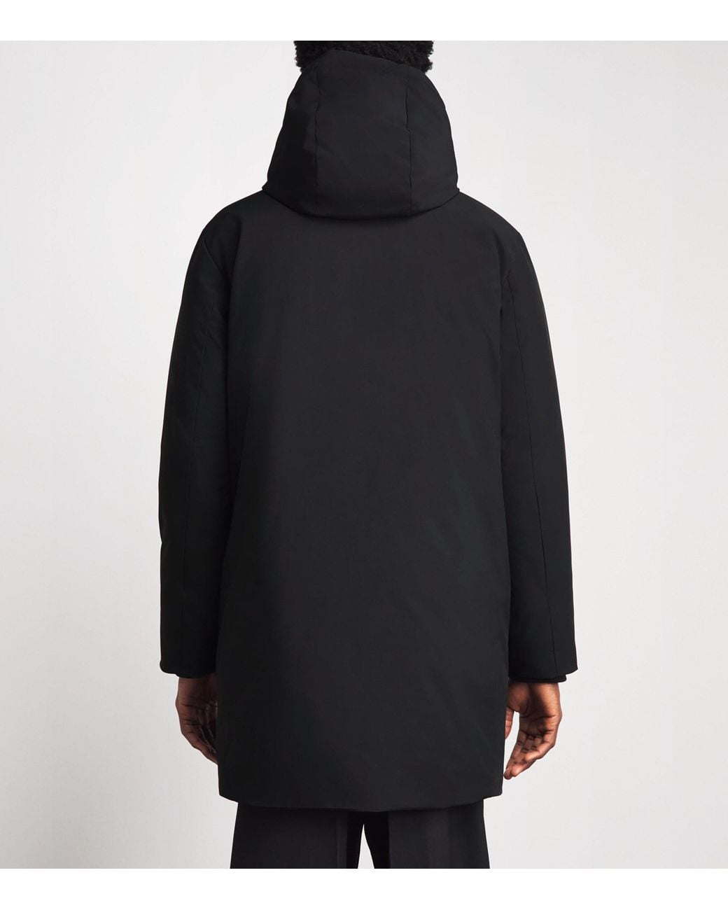 Sandro Black Padded Long Parka for men