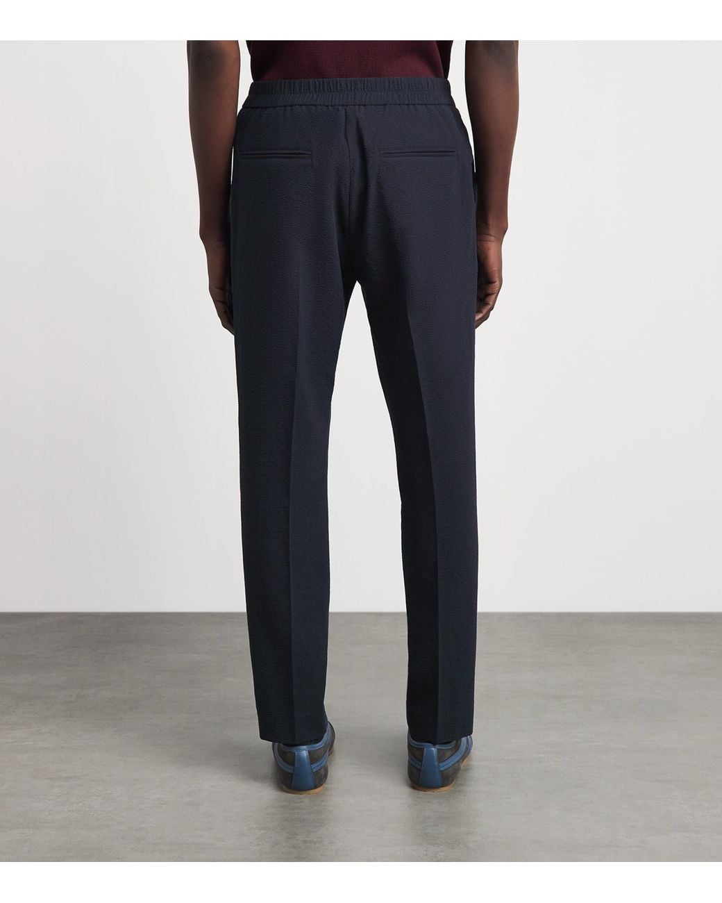Paul Smith Blue Cotton-Blend Seersucker Trousers for men