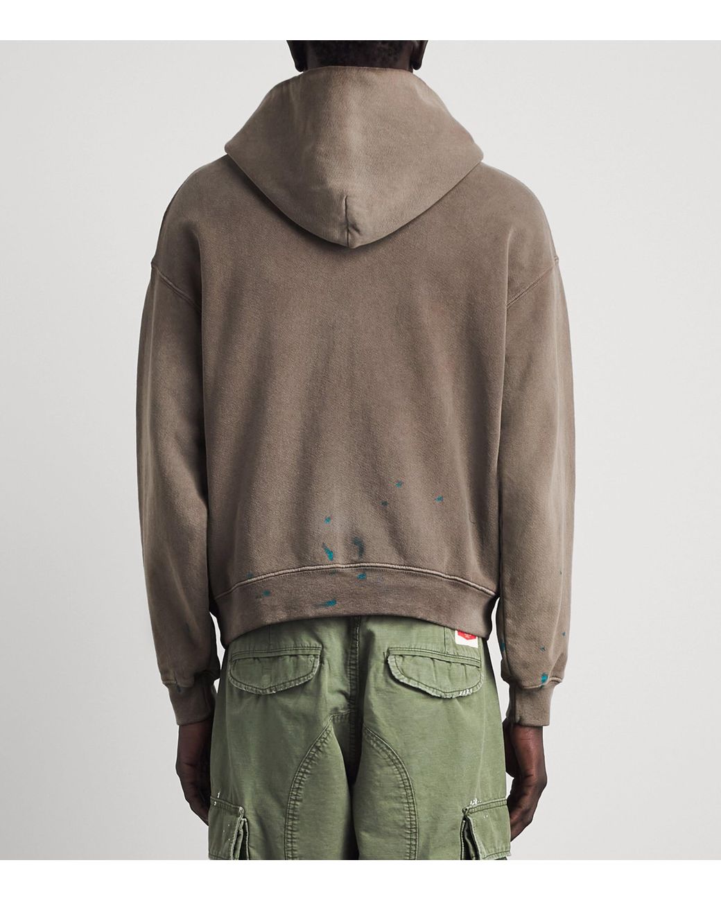CHERRY LA Brown Western Athletic Zip-Up Hoodie for men