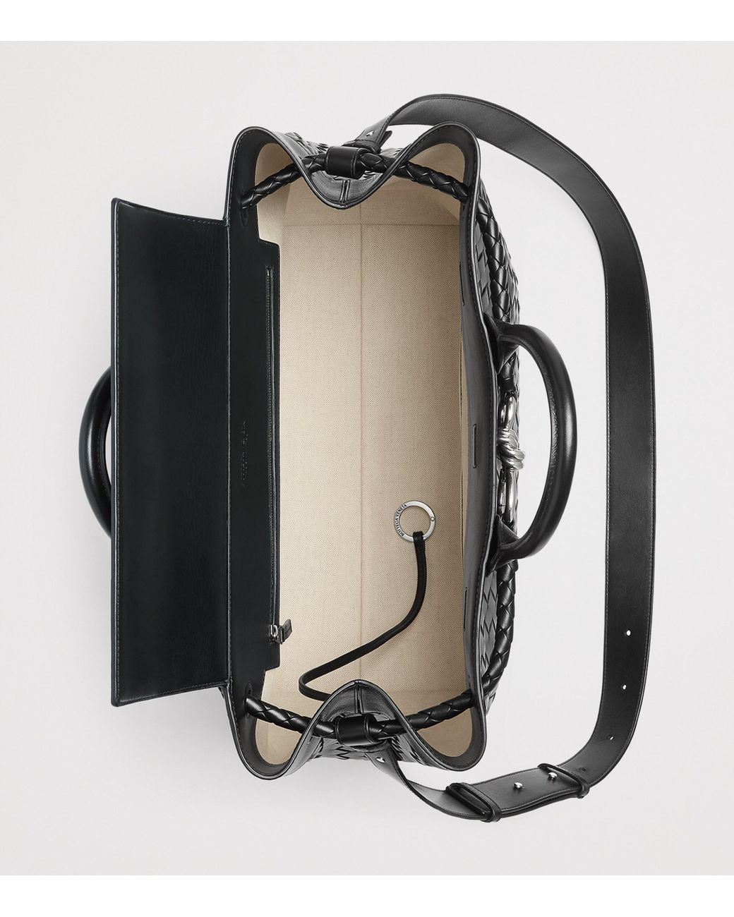 Bottega Veneta Black Leather Andiamo Voyager Cross-Body Bag for men