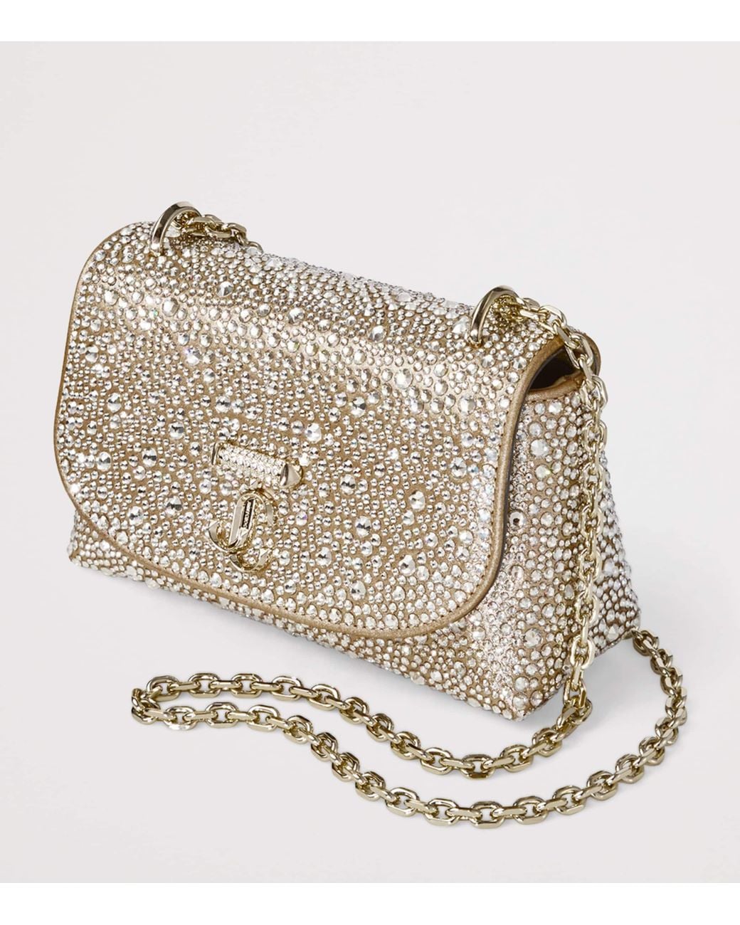 Jimmy Choo Metallic Crystal-Embellished Curve Cross-Body Bag