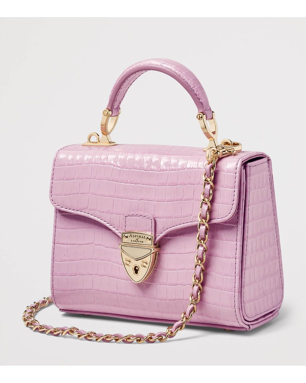 Aspinal Pink Mini Leather Mayfair Top-Handle Bag