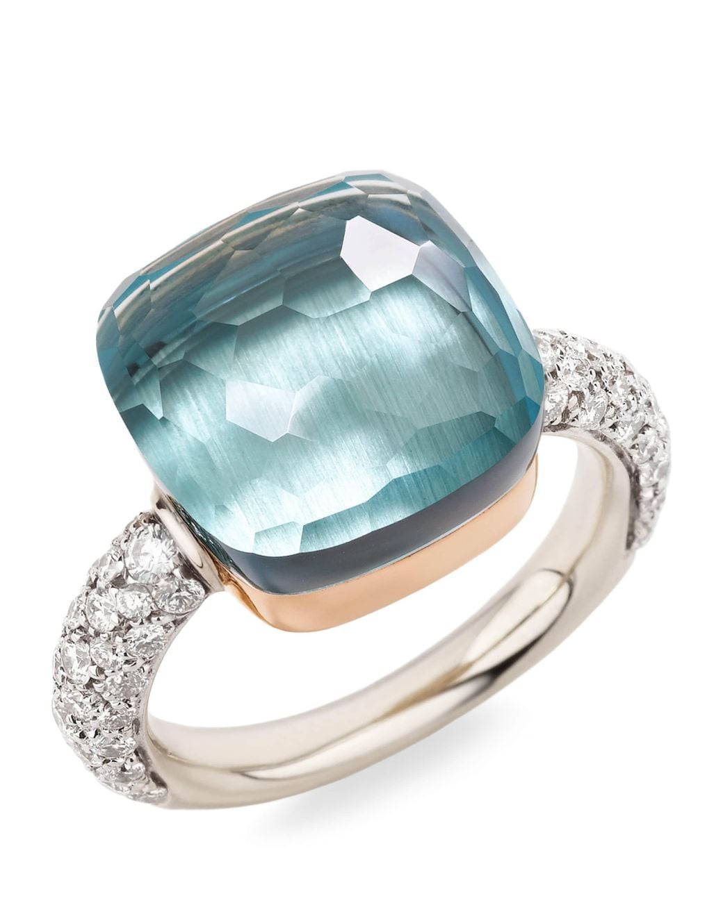 Pomellato Blue Mixed, Diamond And Topaz Nudo Maxi Ring