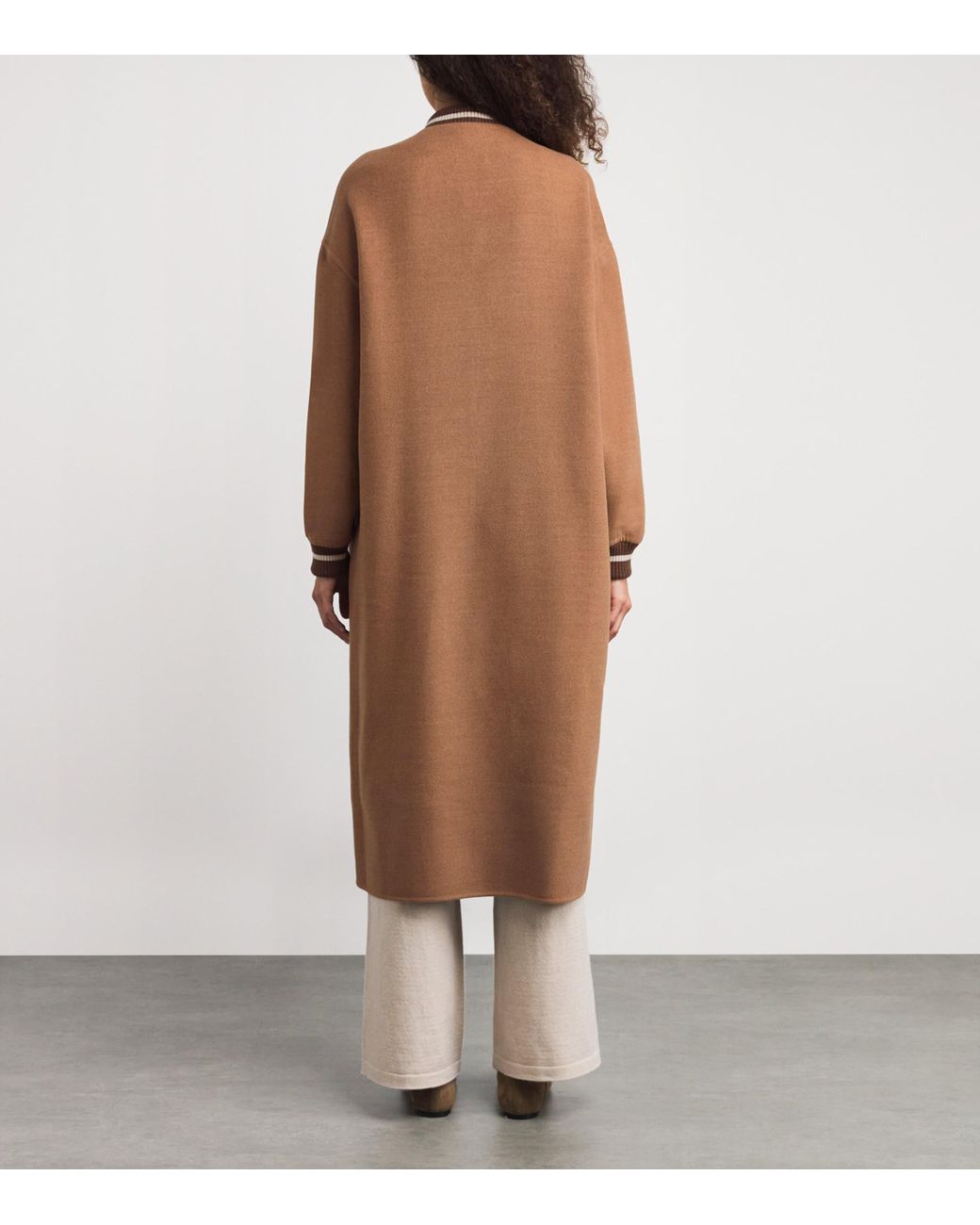 Eleventy Brown Wool Longline Bomber Jacket