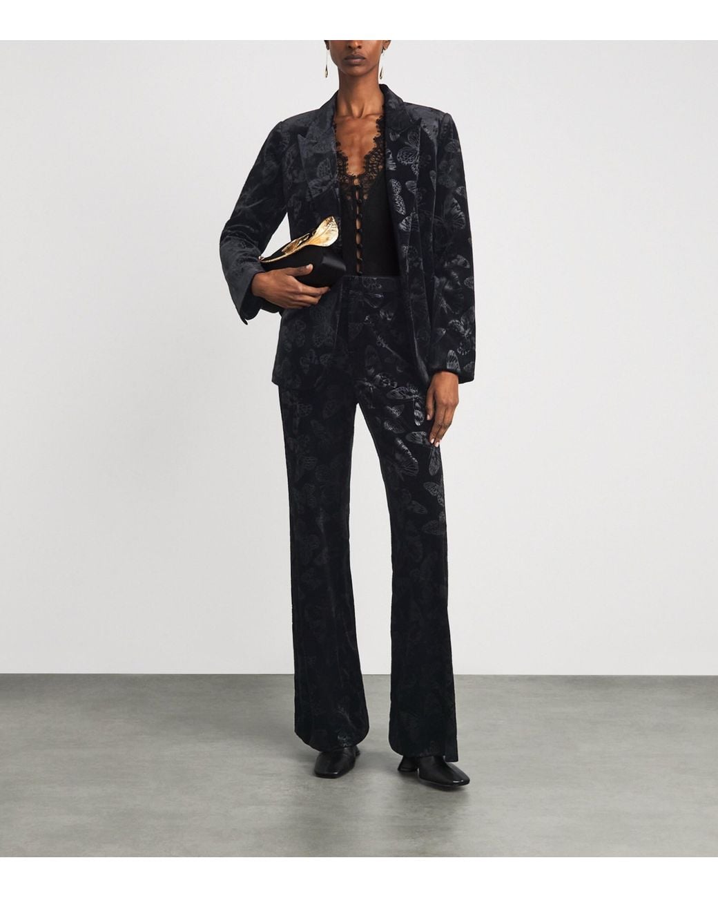 L'Agence Black Velvet Chamberlain Blazer