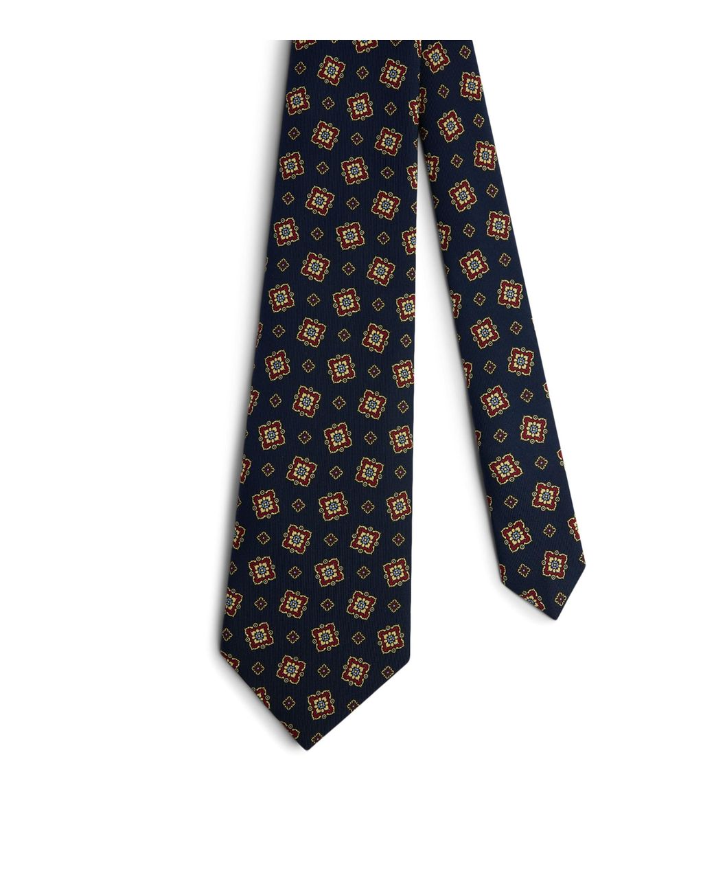 Dunhill Blue Mulberry Silk Printed Tie for men