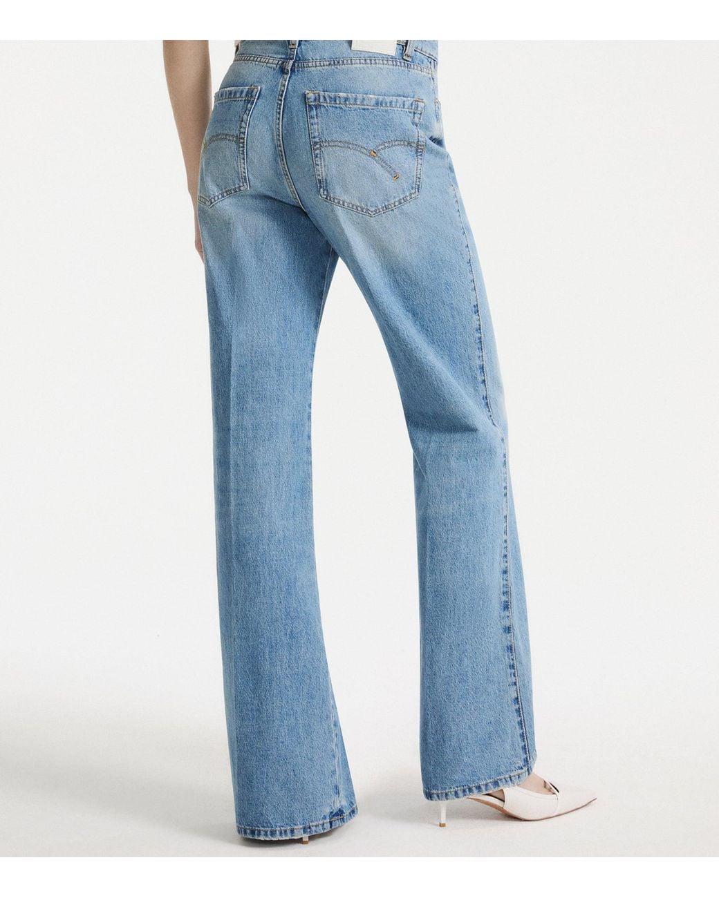 Marella Blue Drawstring High-Rise Wide-Leg Jeans