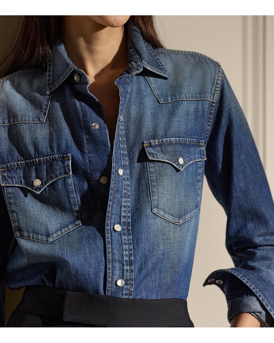 Ralph Lauren Blue Denim Western Shirt