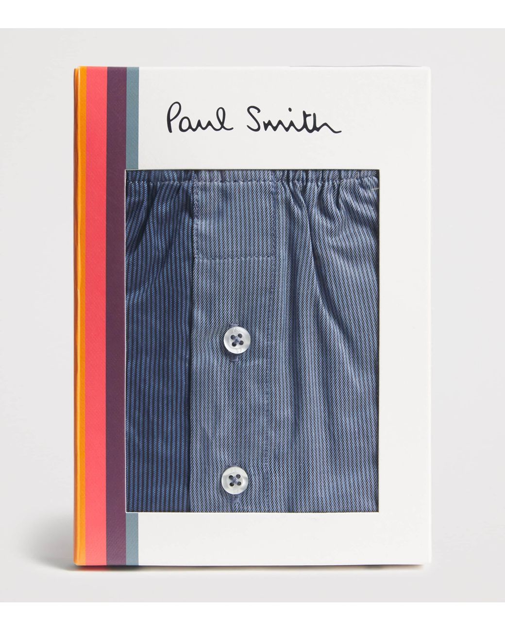Paul Smith Blue Cotton Stripe Boxer Shorts for men
