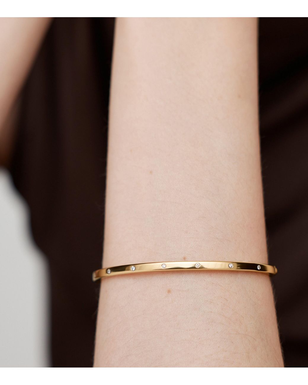 Monica Vinader Natural Vermeil And Diamond Essentials Station Bangle