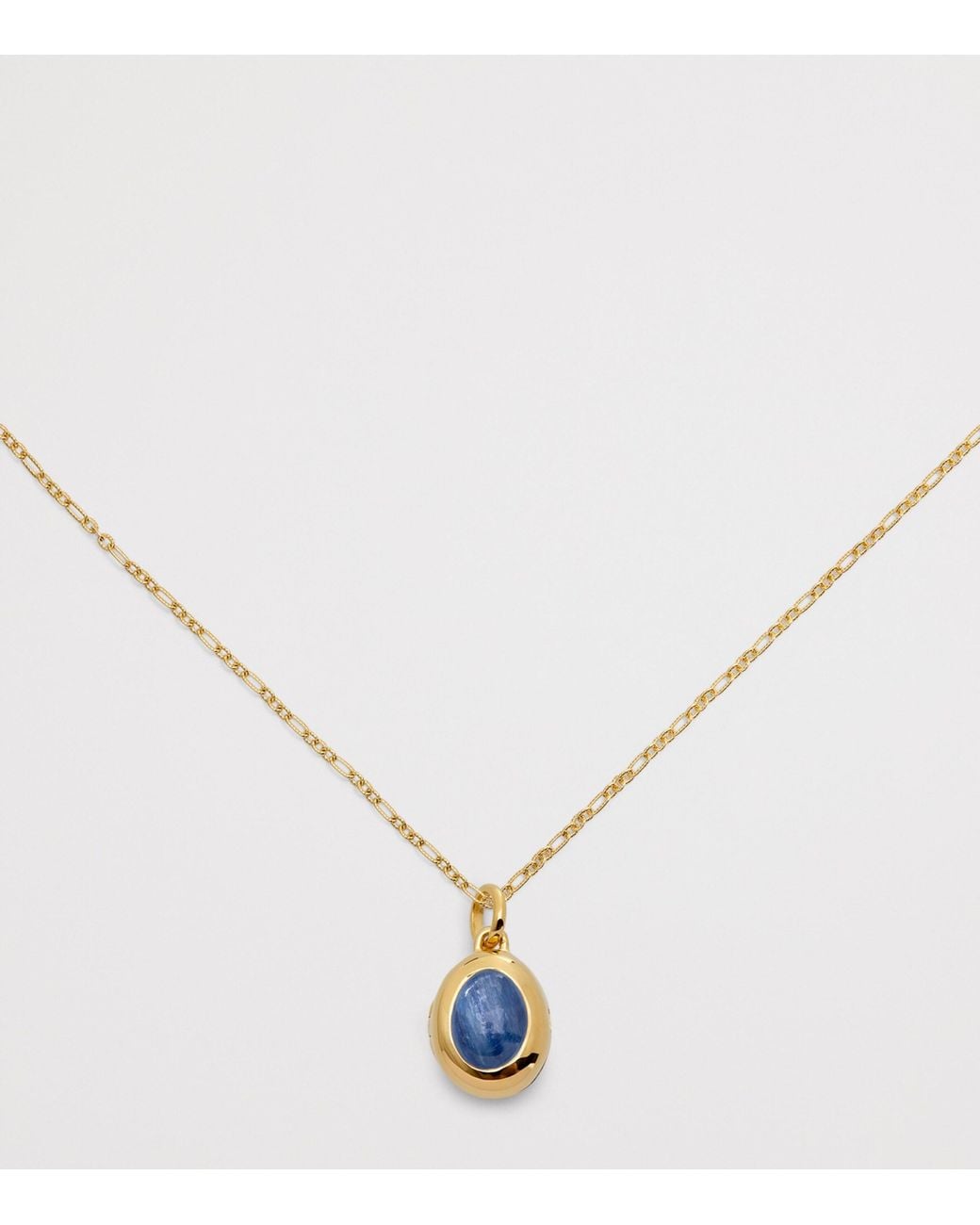Monica Vinader Blue Vermeil And Kyanite September Birthstone Locket