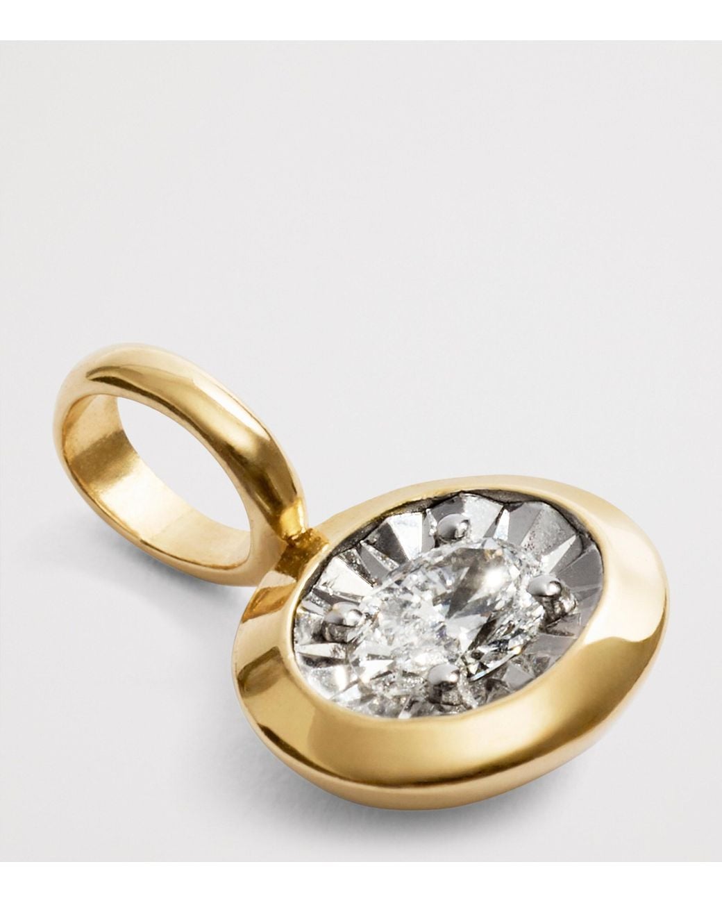 Monica Vinader Metallic Vermeil And Diamond Oval Pendant