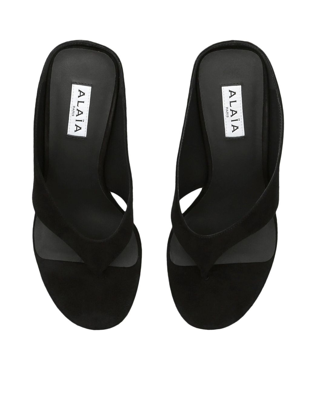 Alaïa Black Suede Cube Wedge Sandals 75