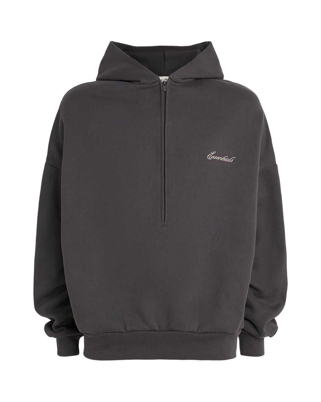 Fear Of God Gray Signature Lounge Half-Zip Hoodie for men
