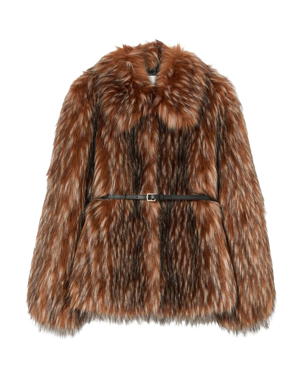 Marina Rinaldi Brown Faux Fur Belted Coat