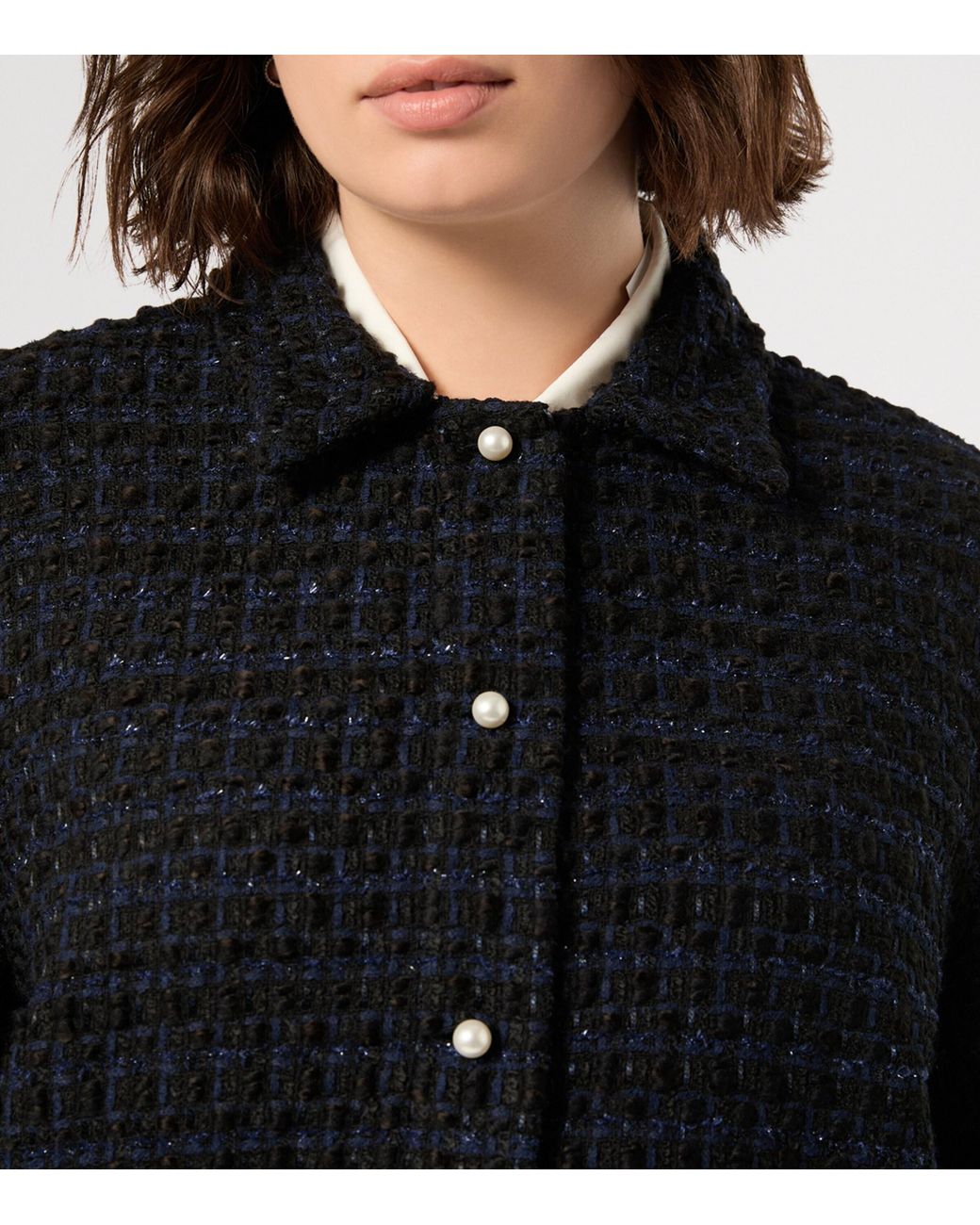 Marina Rinaldi Black Linen Woven Jacket