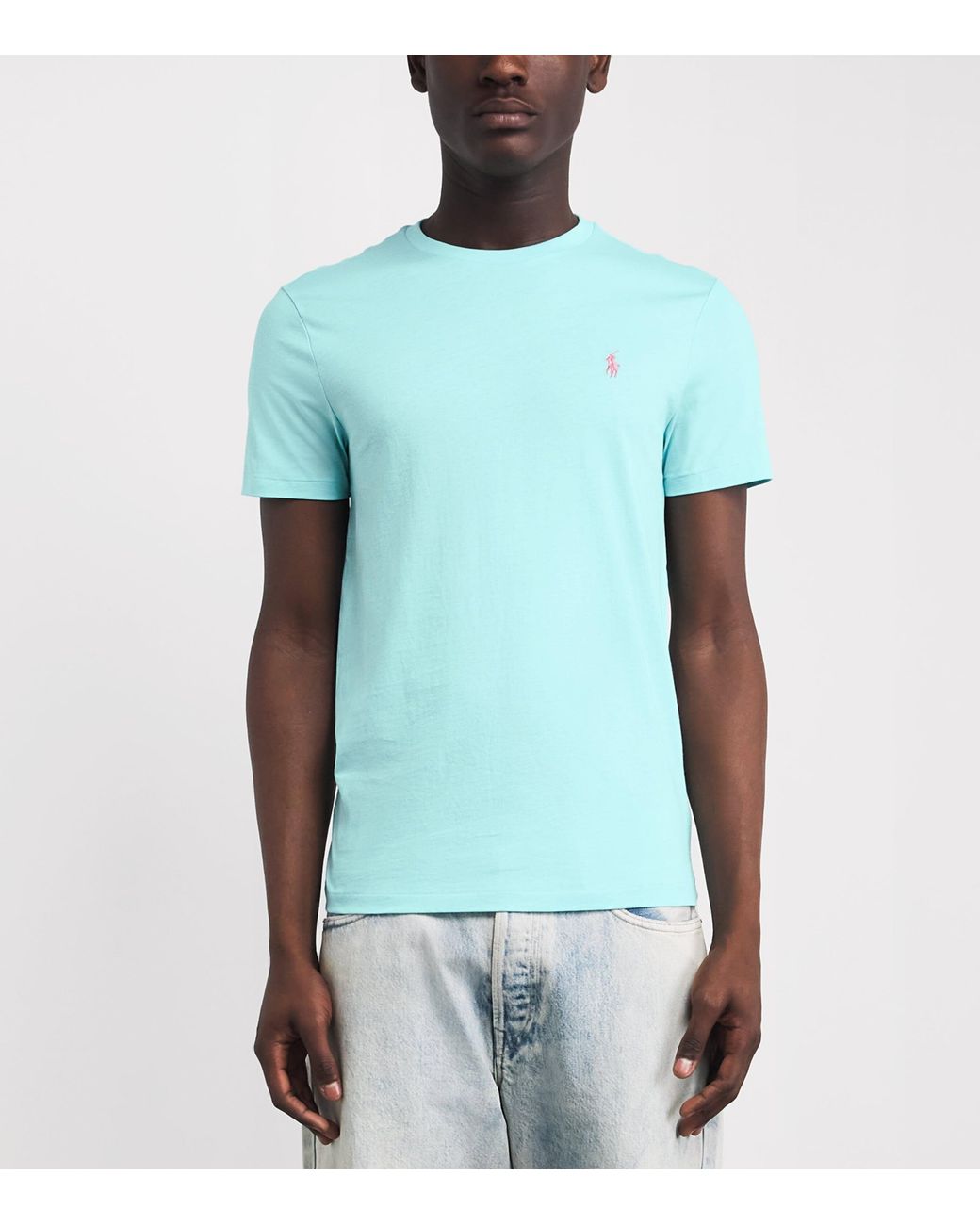 Polo Ralph Lauren Blue Cotton Custom-Fit Polo Pony T-Shirt for men