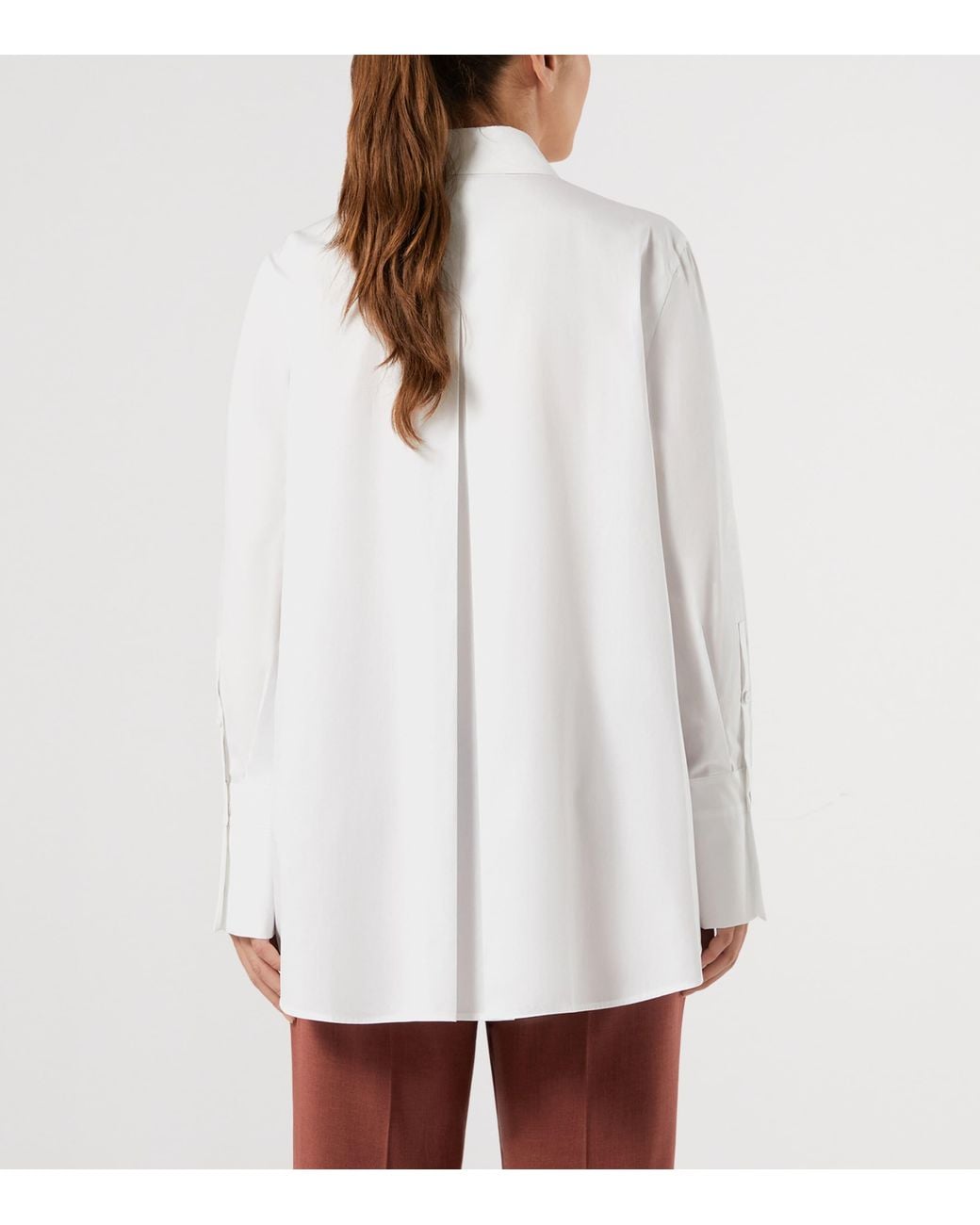Marina Rinaldi White Cotton Embroidered Shirt