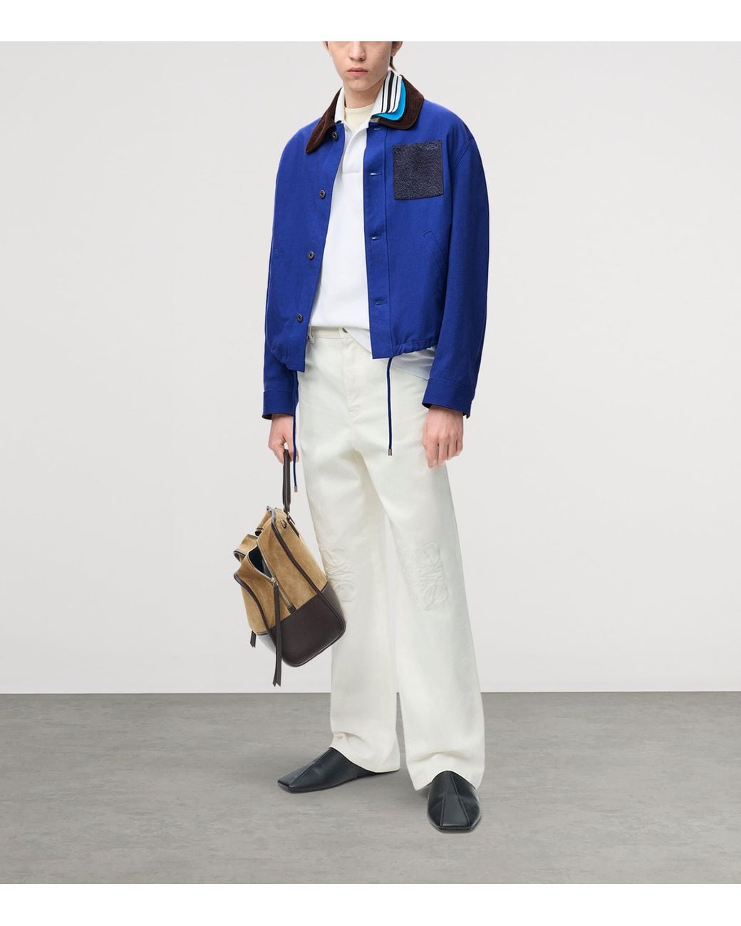 Loewe Blue Cotton Workwear Jacket for men