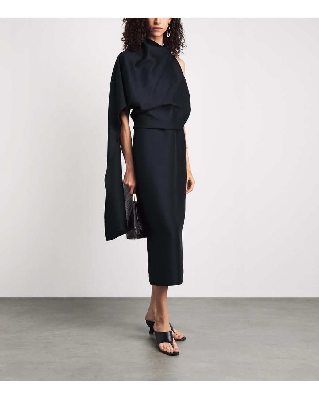 Rohe Black Draped Open-Back Maxi Dress