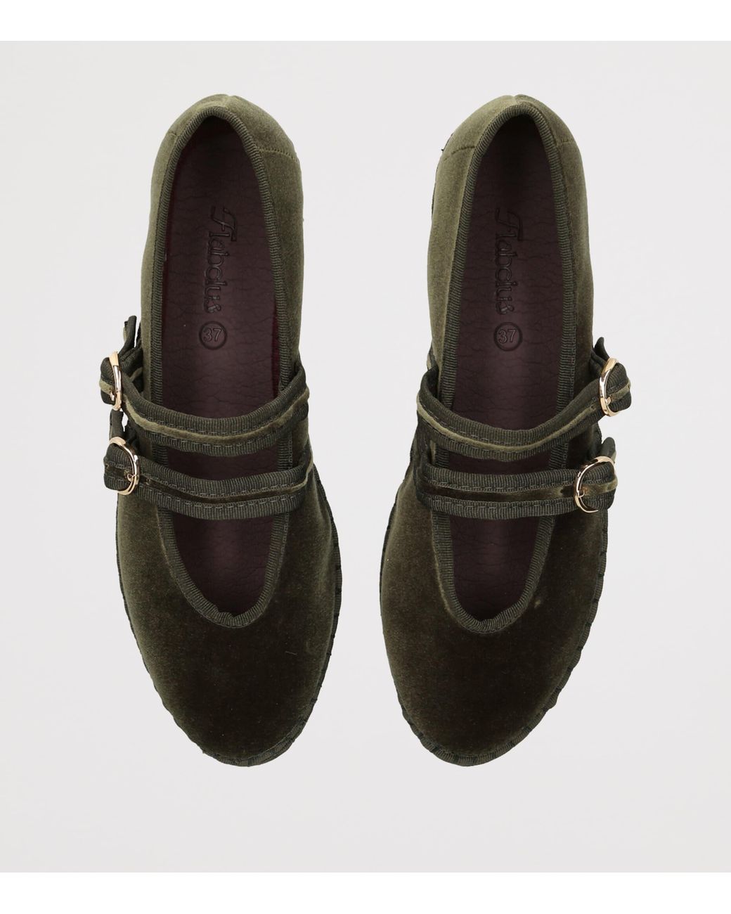 Flabelus Black Velvet Claire Mary Jane Flats