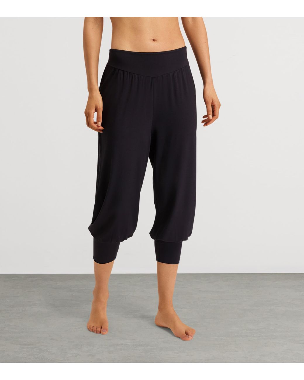 Hanro Blue Stretch-Modal Yoga Trousers