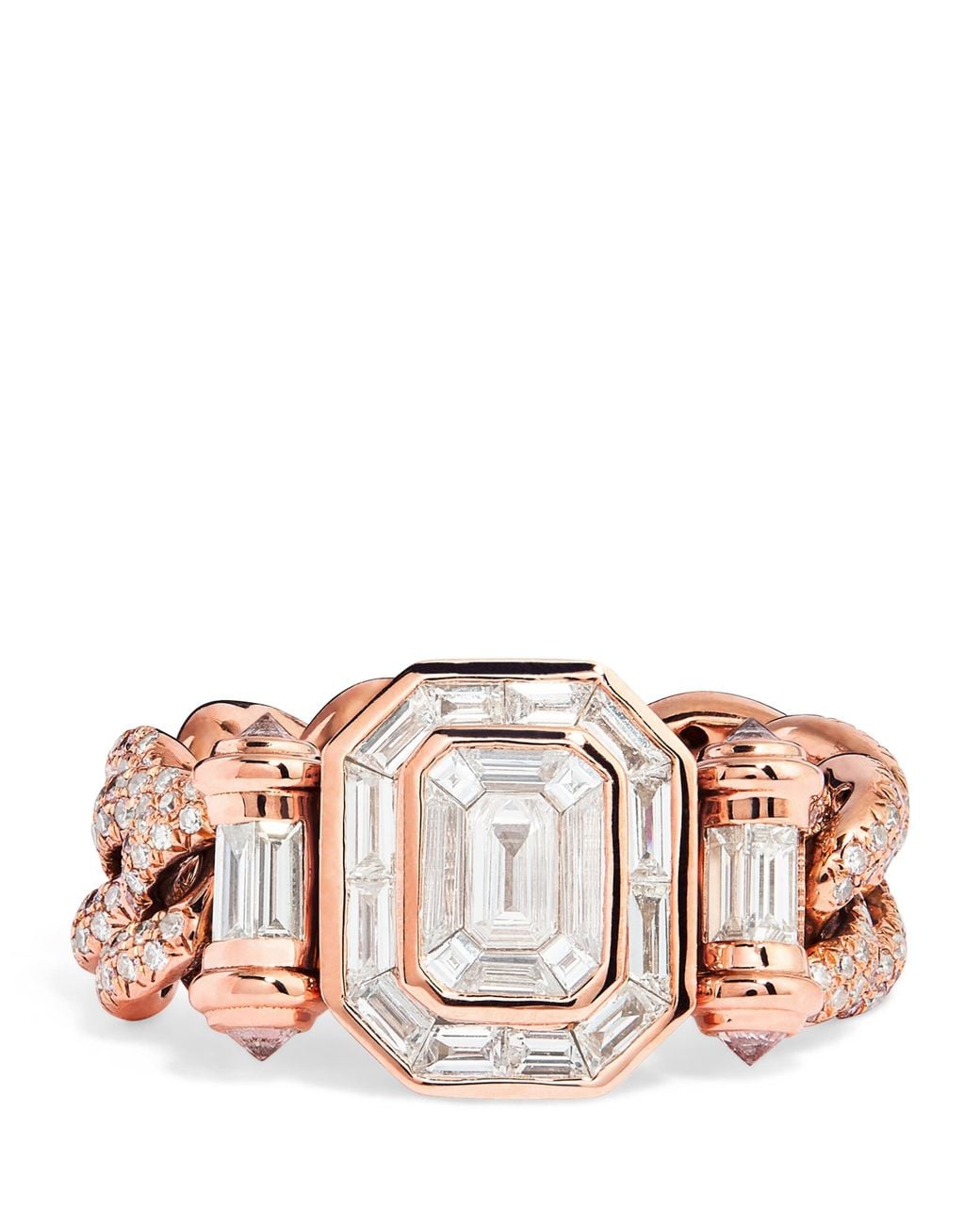 SHAY Pink And Diamond Pavé Link Ring