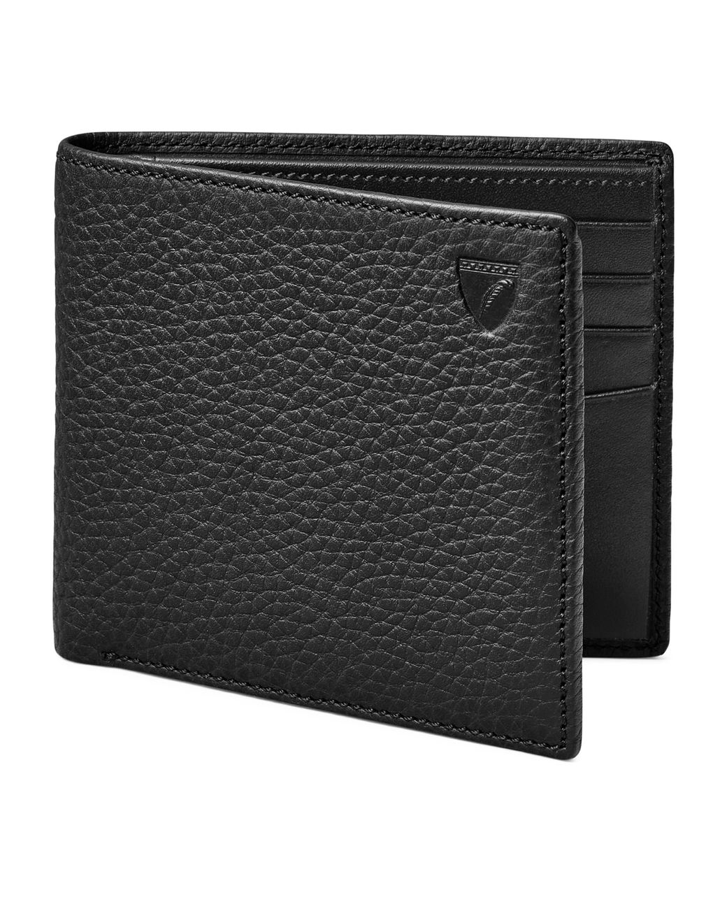 Aspinal Black Classic Billfold Leather Wallet for men