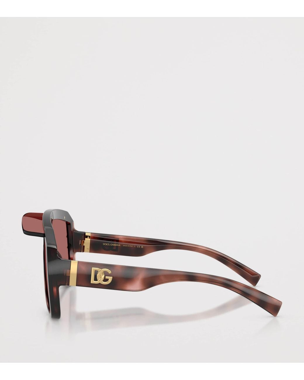 Dolce & Gabbana Brown Wrap-Around Pilot Sunglasses