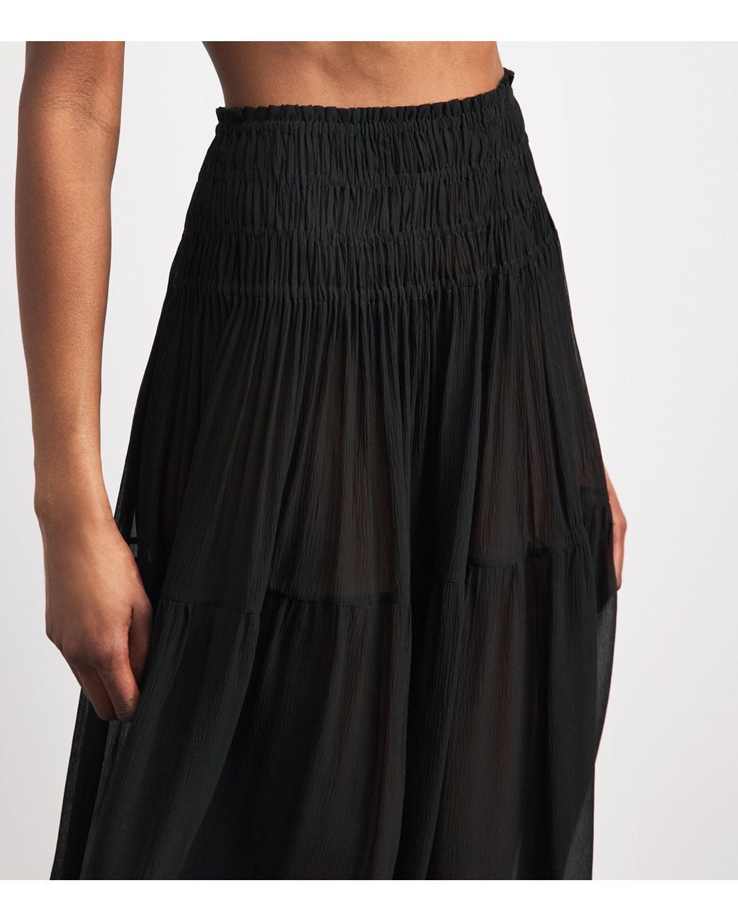 Eres Black Silk Muslin Irresistible Maxi Skirt