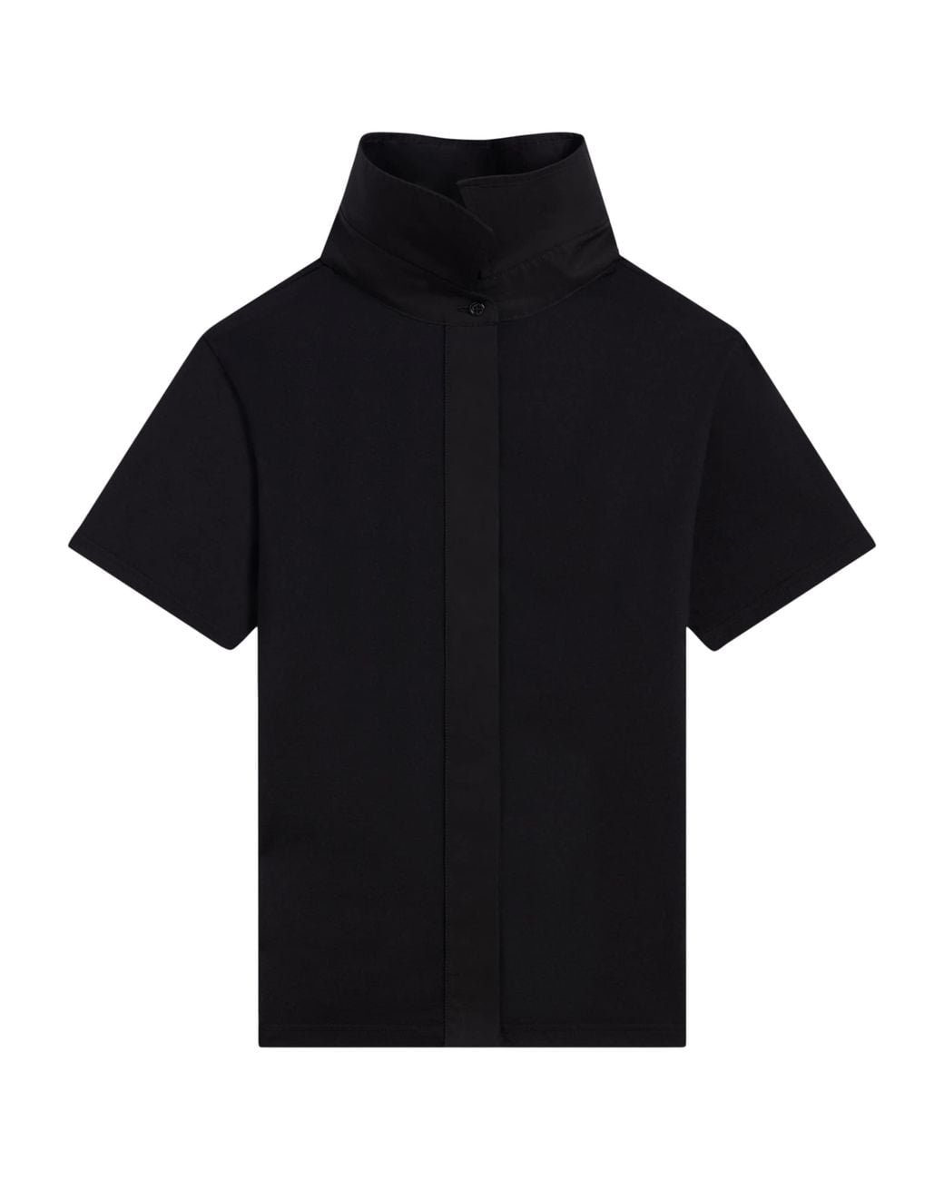 Givenchy Black Cotton Reverse Collar T-Shirt