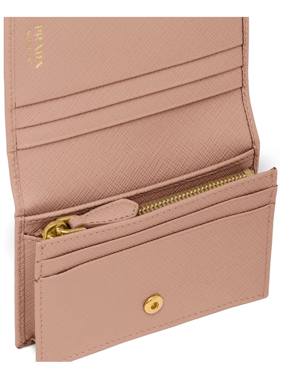 Prada Natural Small Saffiano Leather Bifold Wallet