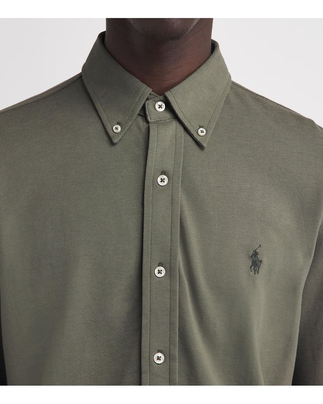 Polo Ralph Lauren Green Cotton Featherweight Mesh Shirt for men