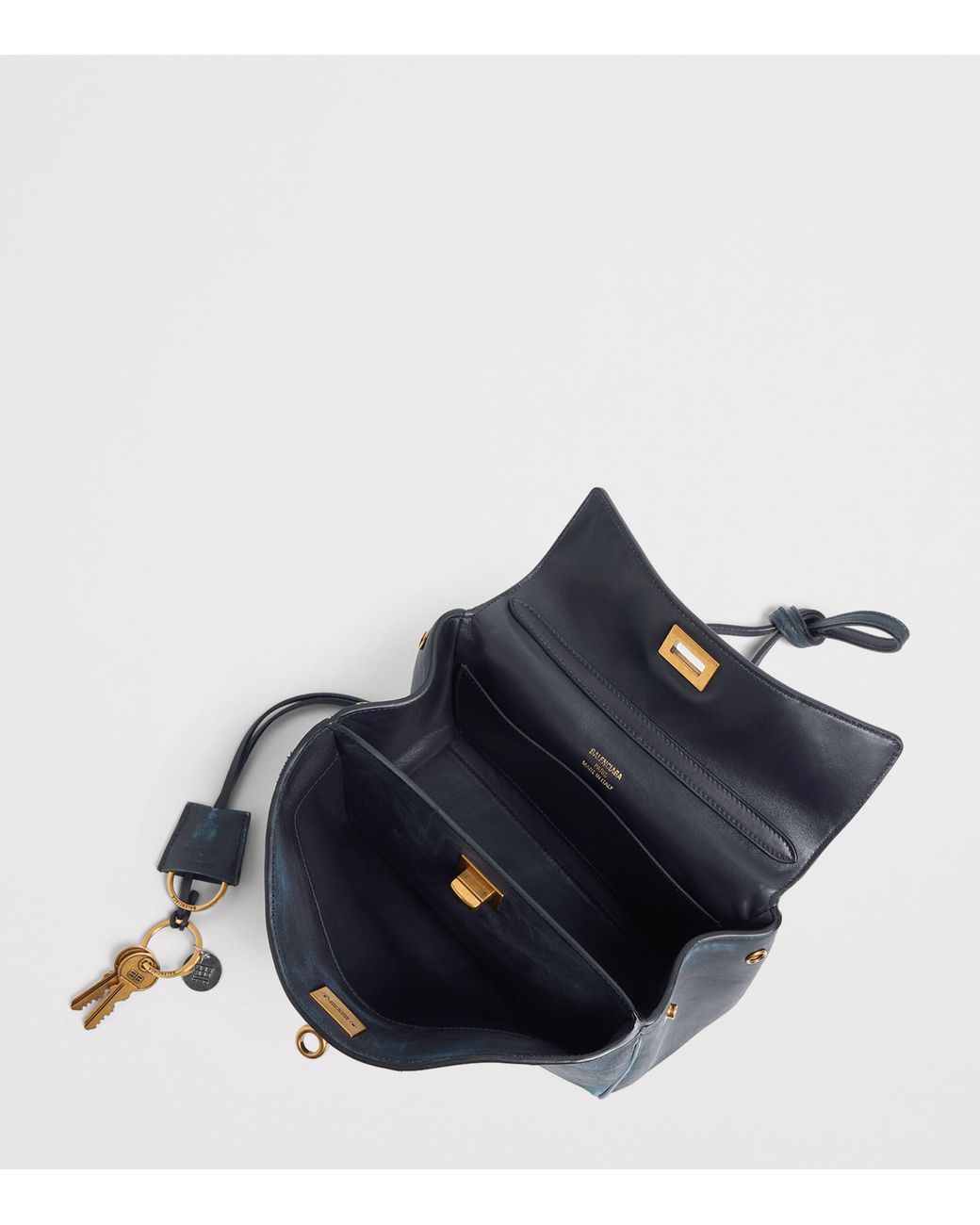 Balenciaga Blue Mini Leather Rodeo Top-Handle Bag