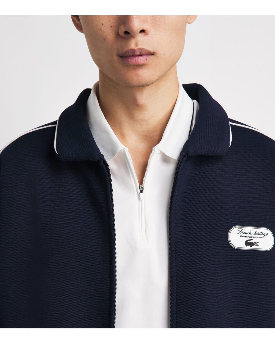 Lacoste Blue Tennis Heritage Zip-Up Sweatshirt for men