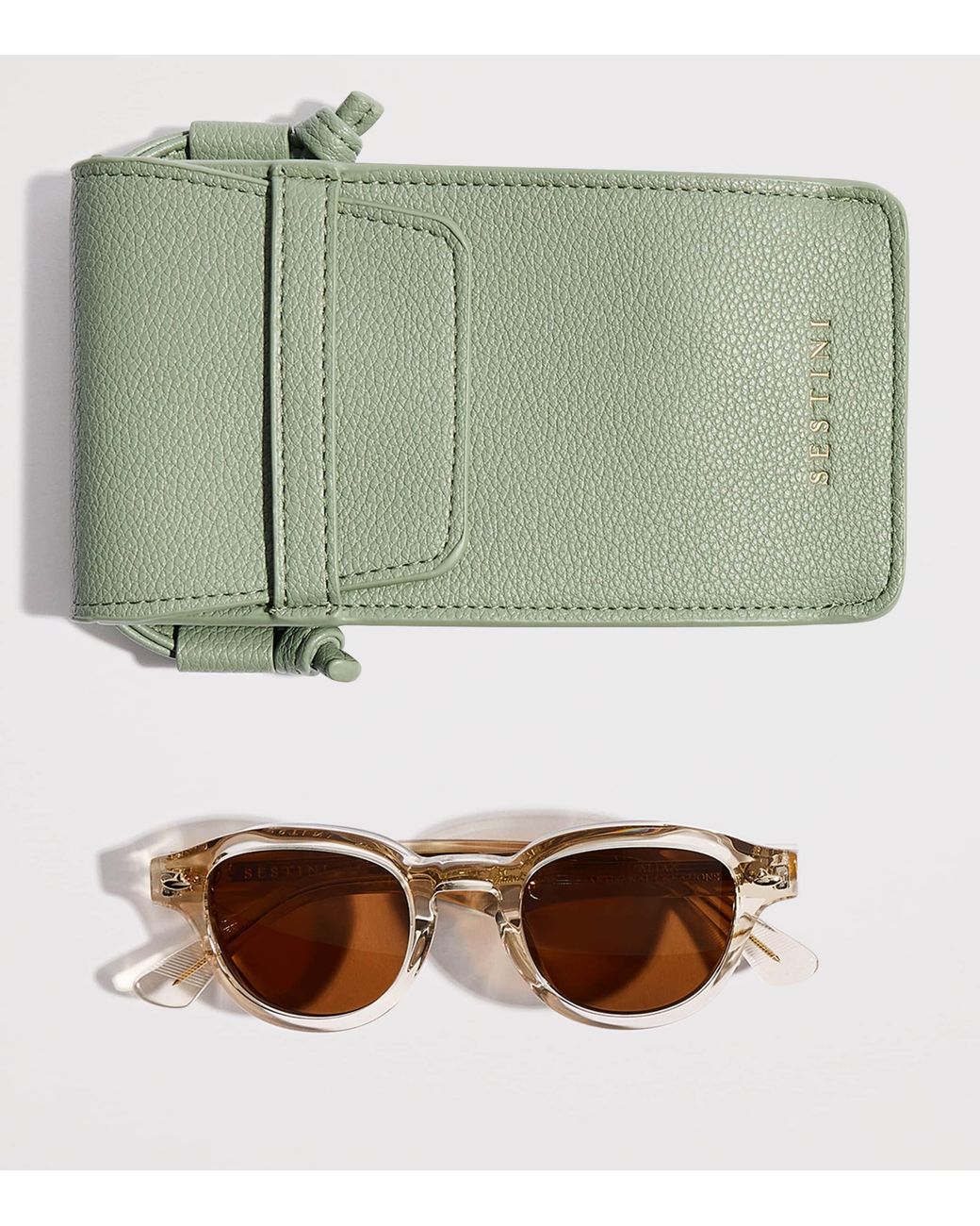 Sestini Eyewear Brown Acetate Sei E Mezzo Sunglasses for men