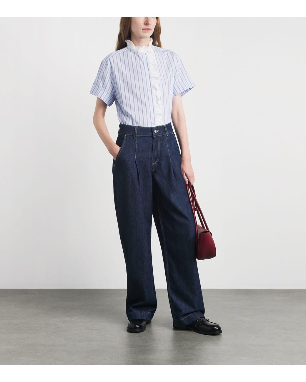 Claudie Pierlot Blue Cotton Stripe Shirt