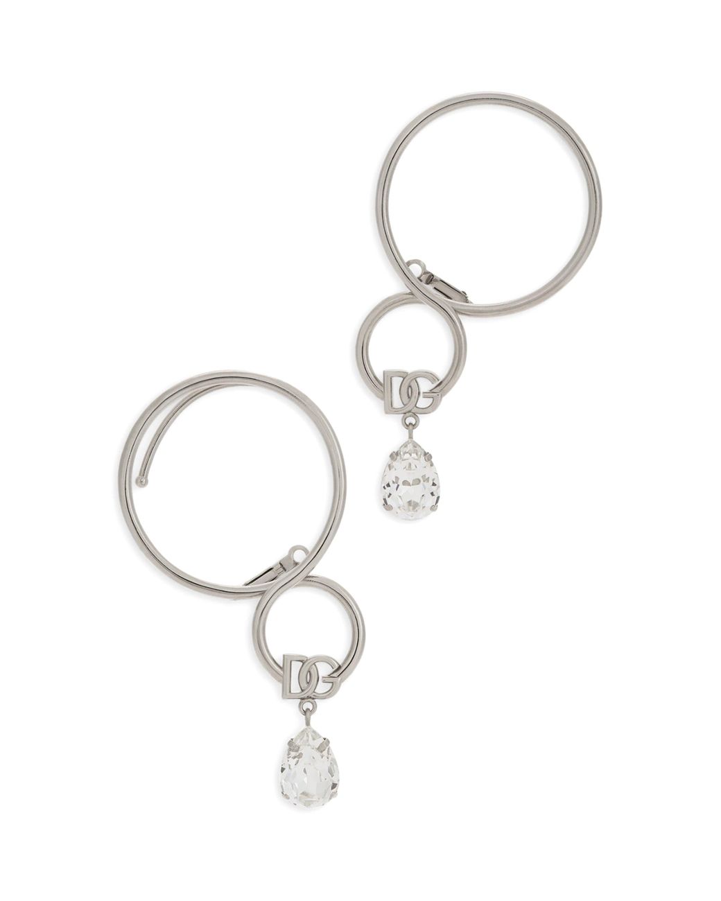 Dolce & Gabbana Metallic Crystal Loop Earrings