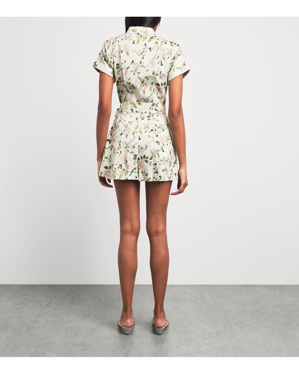 Alice + Olivia White Floral Lucy Playsuit