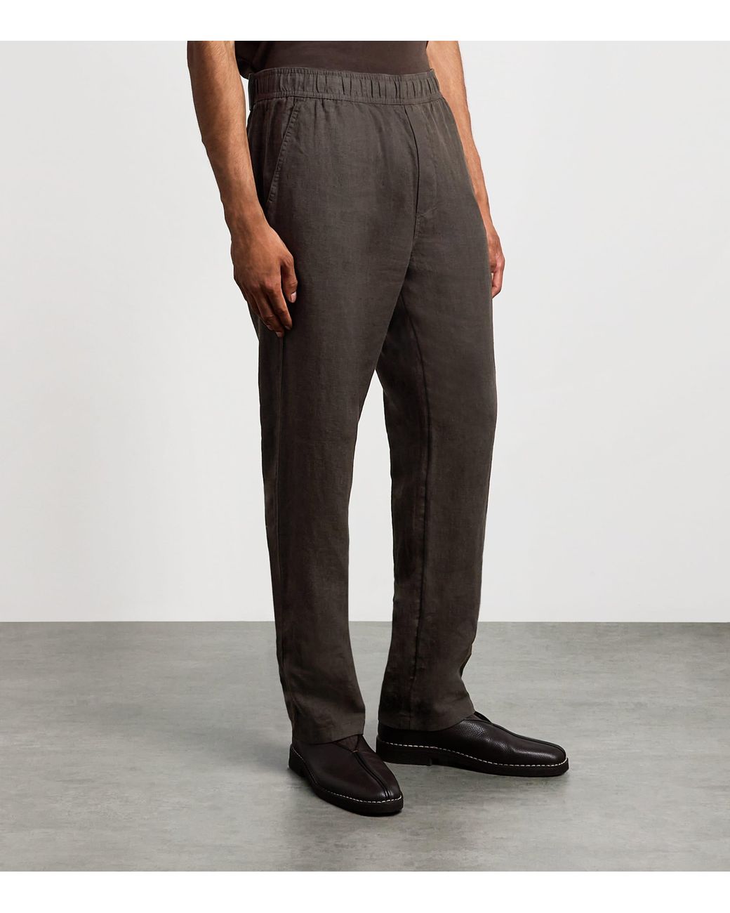 Samsøe & Samsøe Gray Linen Sajabari Straight Trousers for men
