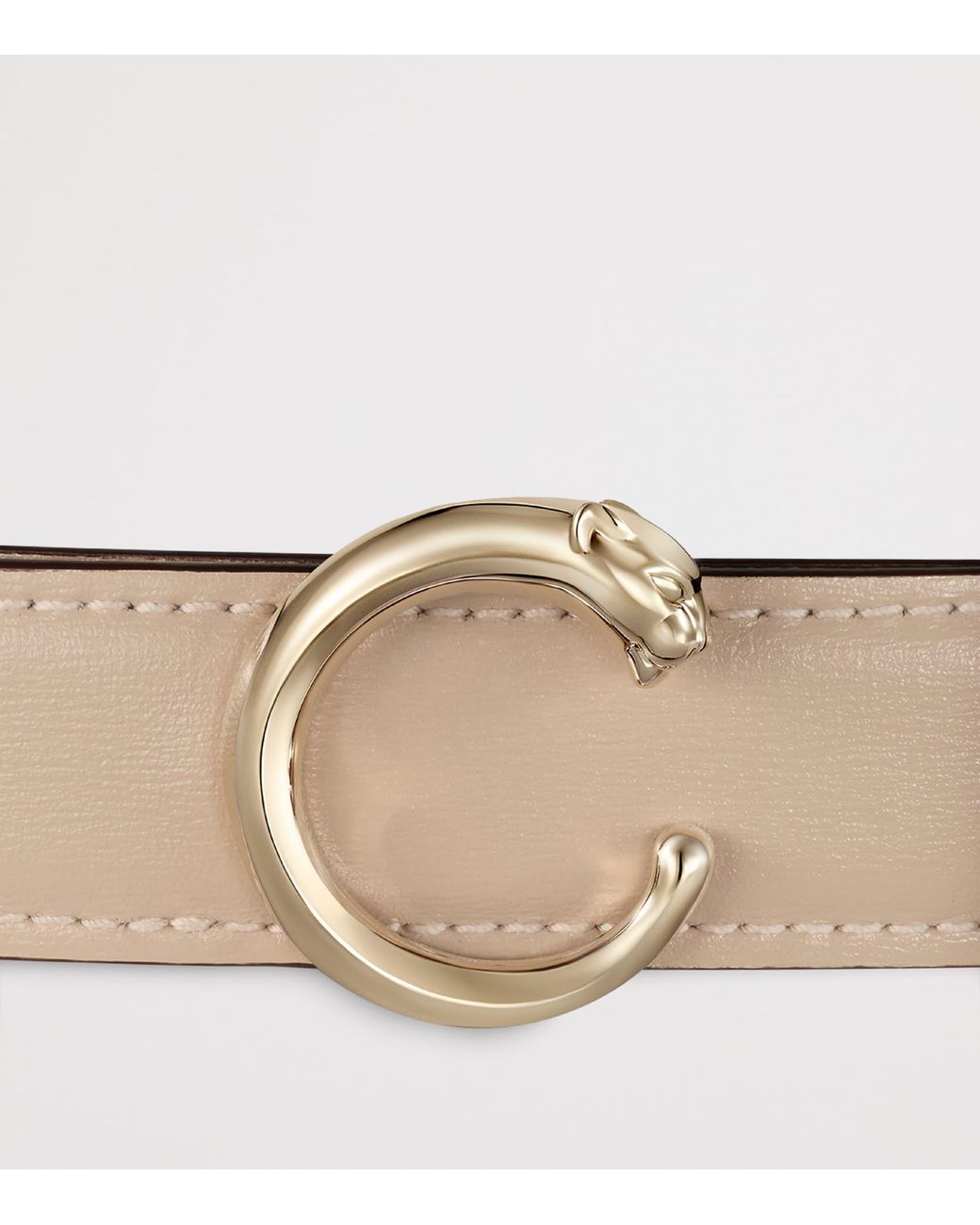 Cartier Brown Large Leather Panthère De Belt