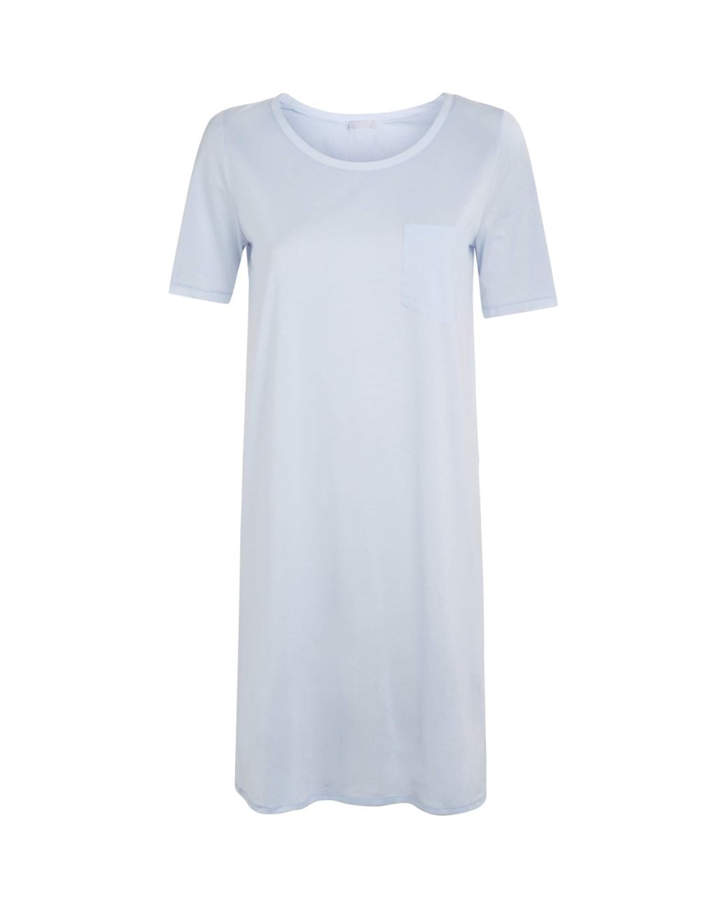 Hanro Blue Cotton Deluxe Short Sleeve Nightdress
