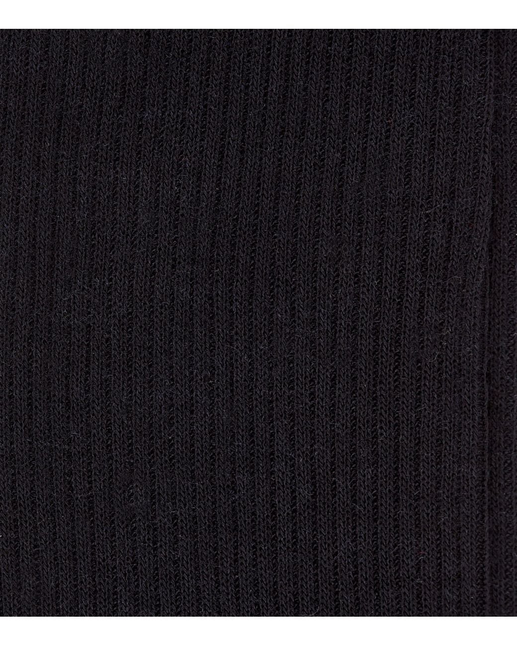Pantherella Black Merino Wool Ribbed Socks for men